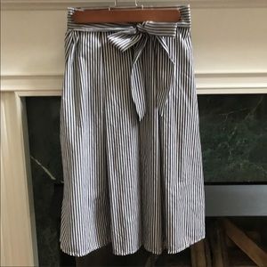 Seersucker Striped Tie Front Midi Skirt Size Small • See You Monday